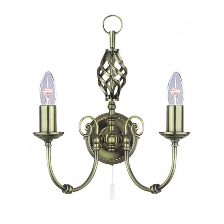 Lampe murale Zanzibar 2Lt - Métal ancien en laiton