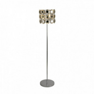 Lampe sur pied 3Lt Chrome Métal & Cristal Transparent