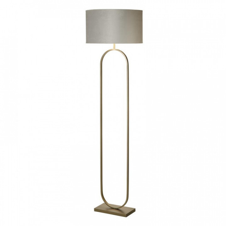 Lampe sur pied à la mode en bronze avec abat-jour gris