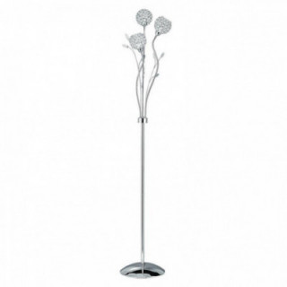 Lampe sur pied Bellis II 3Lt - Chrome & verre transparent