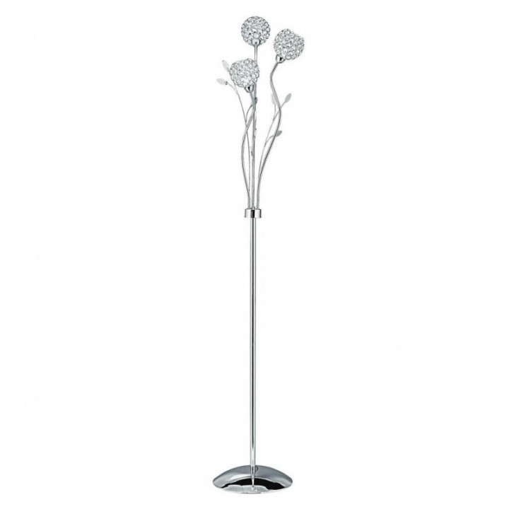 Lampe sur pied Bellis II 3Lt - Chrome & verre transparent