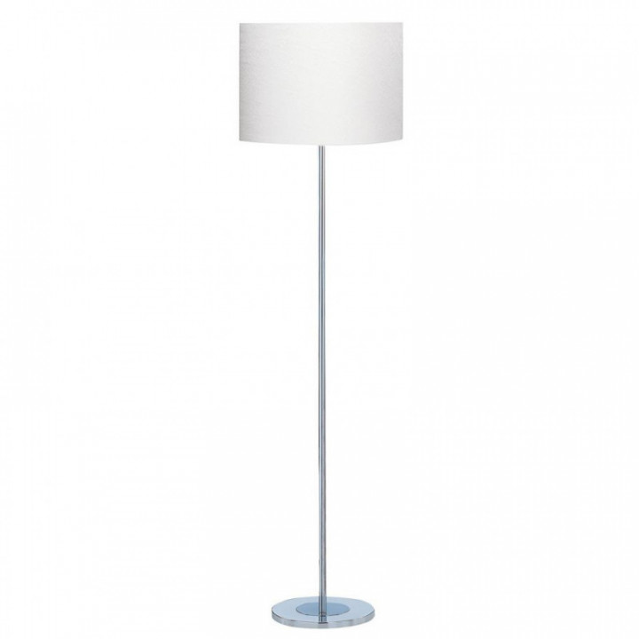 Lampe sur pied Carter - Base chromée et abat-jour en tissu