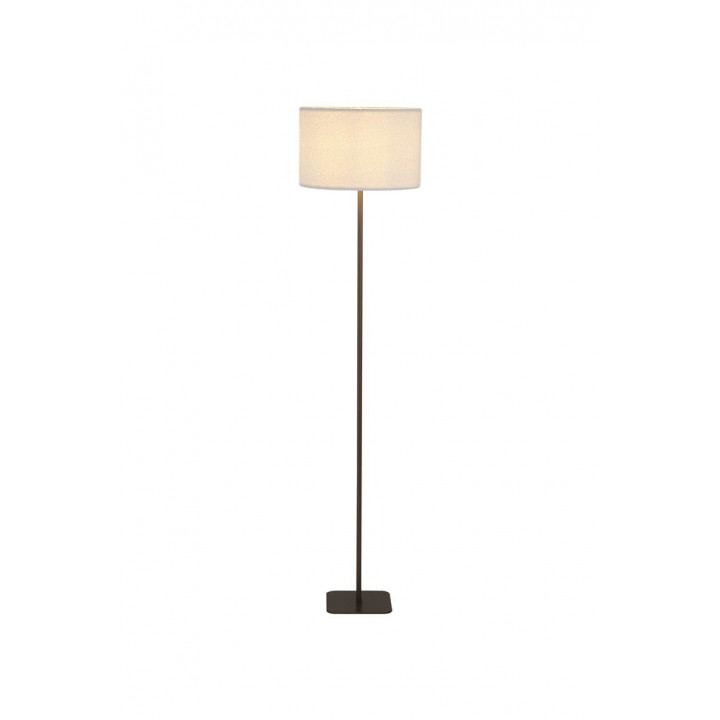 Lampe sur pied Chelsea 1LT, Latte Metal avec abat-jour moell