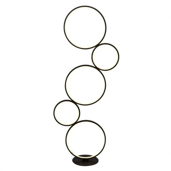 Lampe sur pied Cirque 5Lt Ring - Métal noir et silicium opal