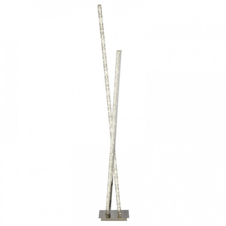 Lampe sur pied Clover - Métal chromé & cristal transparent