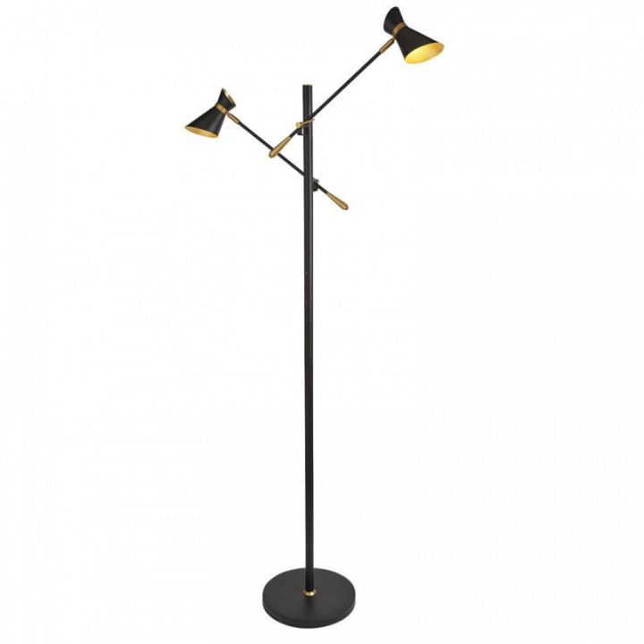 Lampe sur pied Diablo 2Lt - Métal noir et or