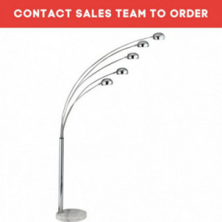 Lampe sur pied Giraffe 5Lt - Socle en métal chromé et marbre