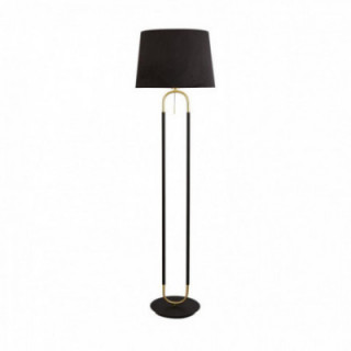 Lampe sur pied jazz - Métal en laiton noir, satiné et velour
