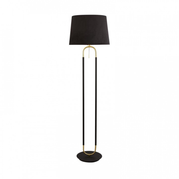 Lampe sur pied jazz - Métal en laiton noir, satiné et velour