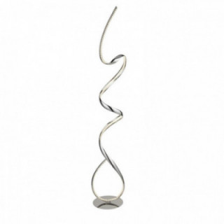 Lampe sur pied LED Twirls - Chrome & Cristal transparent