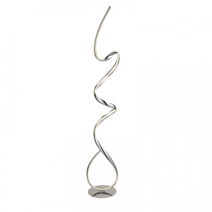 Lampe sur pied LED Twirls - Chrome & Cristal transparent