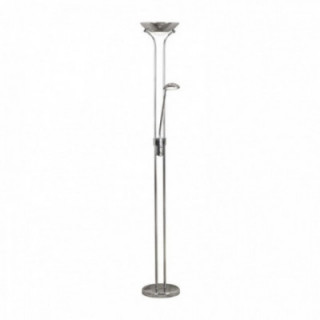 Lampe sur pied Mère et Enfant - Métal chromé & verre