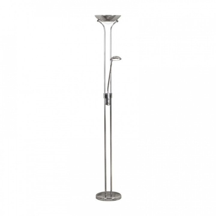 Lampe sur pied Mère et Enfant - Métal chromé & verre