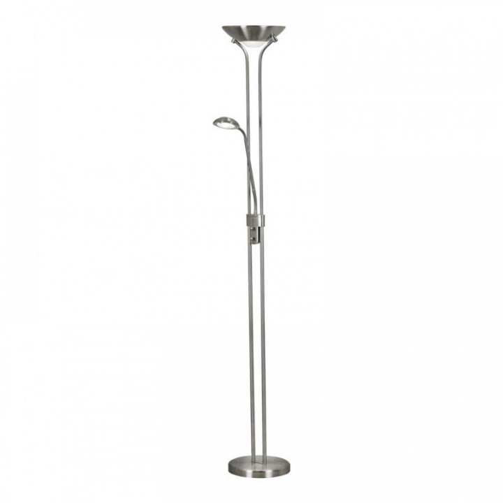 Lampe sur pied Mère et Enfant - Satin Silver Metal & Verre