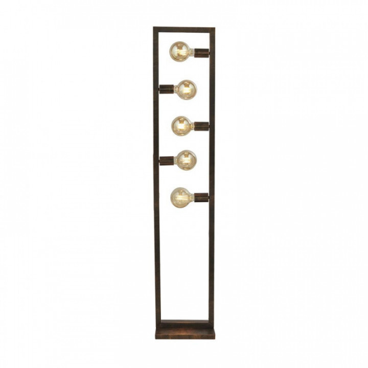 Lampe sur pied oblongue 5Lt - Métal brun rustique