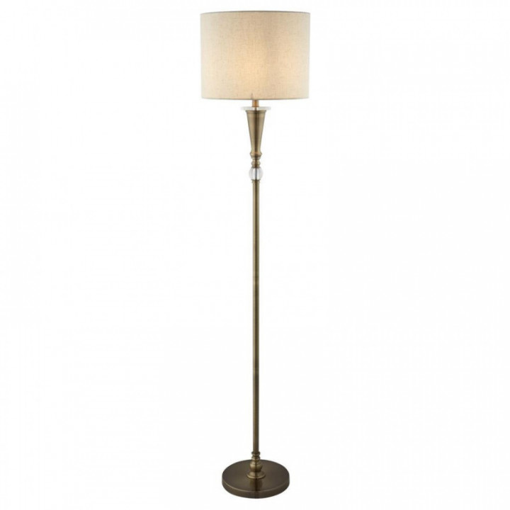 Lampe sur pied Oscar - Métal et lin anciens en laiton