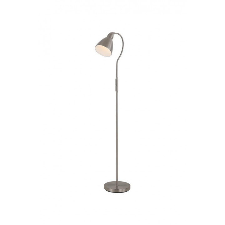 Lampe sur pied réglable, nickel satiné