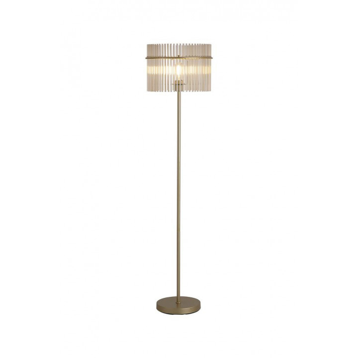 Lampe sur pied Swizzle 1Lt, métal doré avec des bâtons à cha