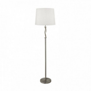 Lampe sur pied Vegas - Abat-jour en satin argenté et ivoire
