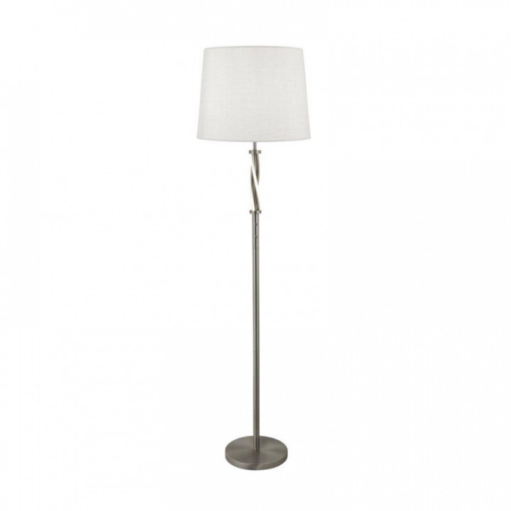 Lampe sur pied Vegas - Abat-jour en satin argenté et ivoire