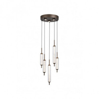 Lampe suspendue LED 5Lt Latte en métal avec verre transparen