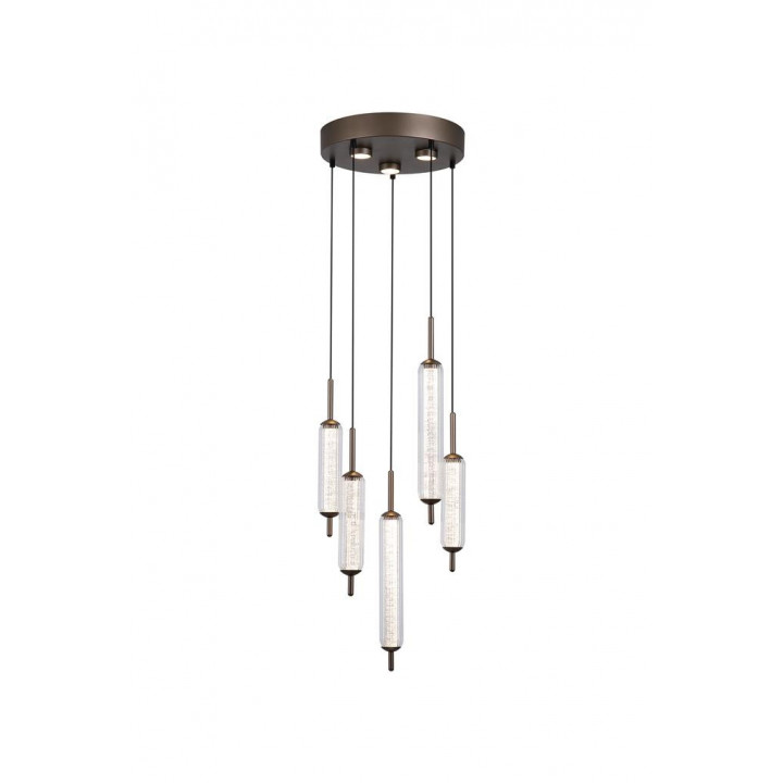 Lampe suspendue LED 5Lt Latte en métal avec verre transparen