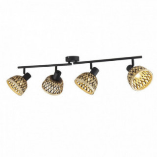 Lance 4Lt Spotlight Bar - Abat-teint Black Metal & Bamboo