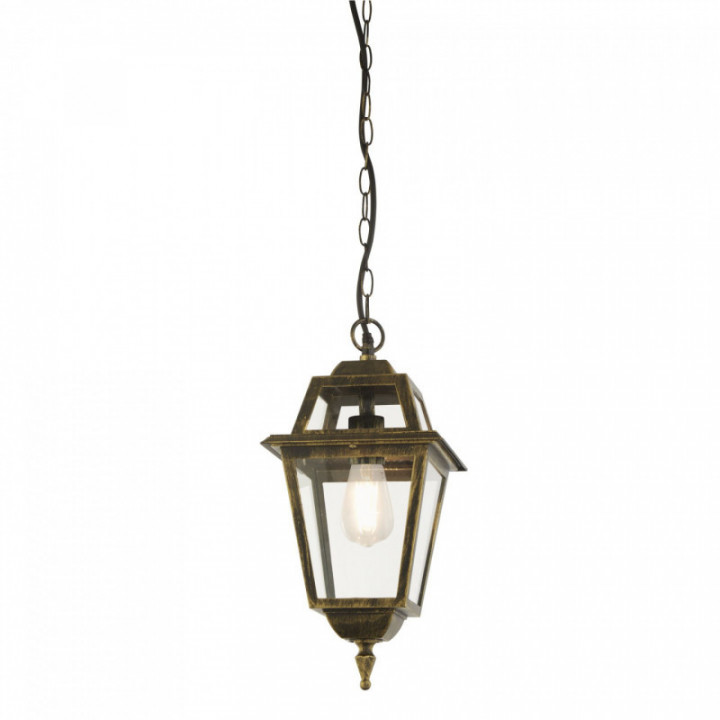 Lanterne pendante de La Nouvelle-Orléans, Or noir et verre,