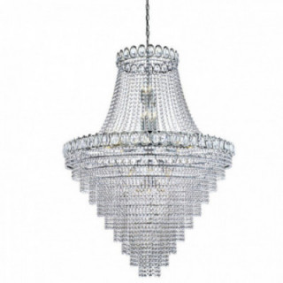 Louis Phillipe 28Lt Chandelier - Métal chromé & cristal