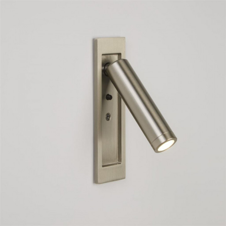 Lumière de lecture LED encastrée Marylebone en nickel satiné