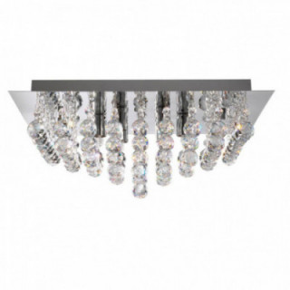 Lumière de plafond encastrée Hanna 4Lt - Chrome & Cristal tr