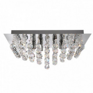 Lumière de plafond encastrée Hanna 6Lt - Chrome & Cristal tr