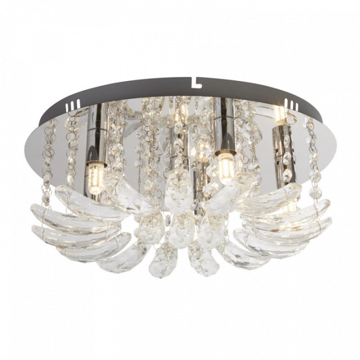 Lumière de plafond Lux & Belle 6Lt - Verre transparent & Mét