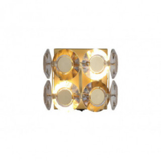 Lumière murale 2Lt Métal Or & Cristal Transparent