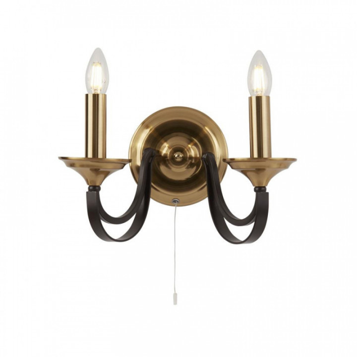 Lumière murale Belfry 2Lt - Bronze foncé et métal brun