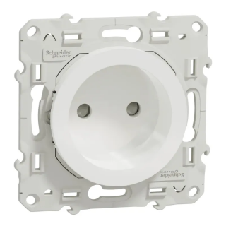 prise de courant 2P - blanc - connexions à vis - ODACE 2011