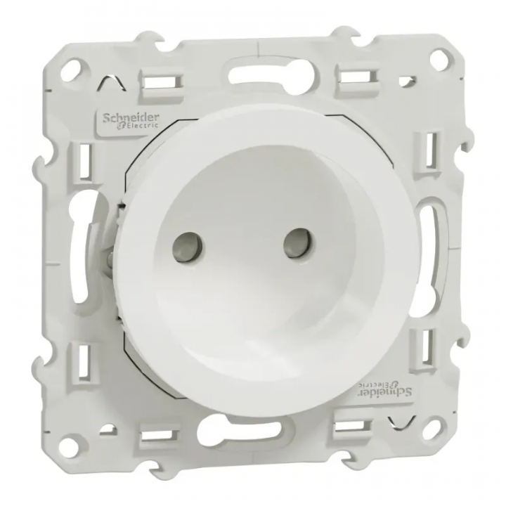prise de courant 2P - blanc - connexions à vis - ODACE 2011
