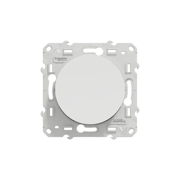 Odace 2011 - poussoir lumineux - blanc - 10A - voyant LED bleu 0,15mA