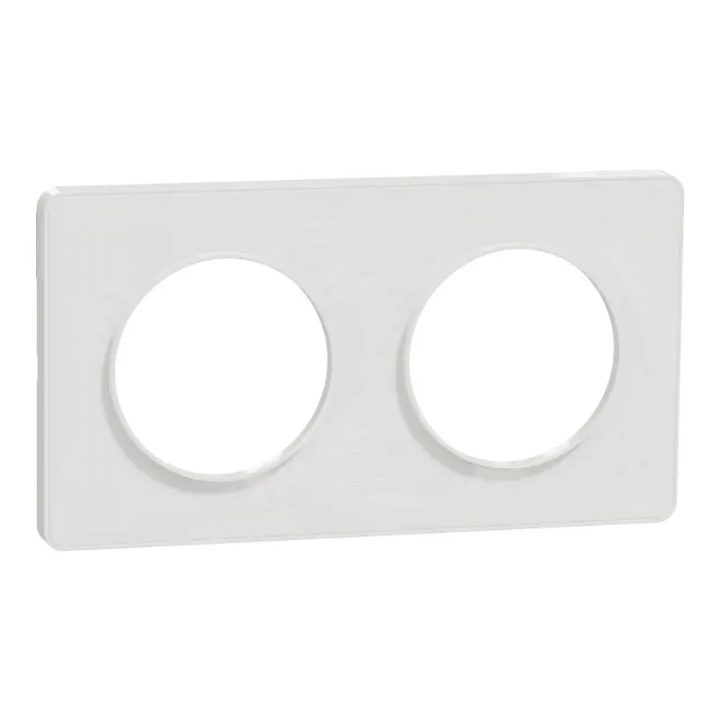 Odace 2011 Touch - plaque 2 postes H/V entraxe 71mm blanc