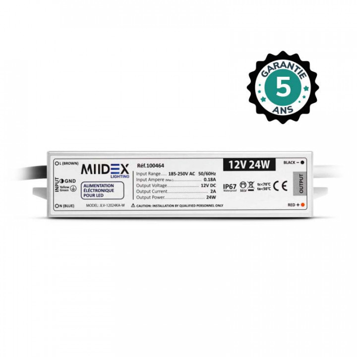 ALIM 12V DC LUMINEUX 24W IP67