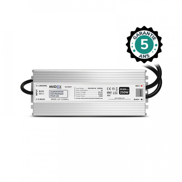 ALIM 12V DC LUMINEUX 250W IP67