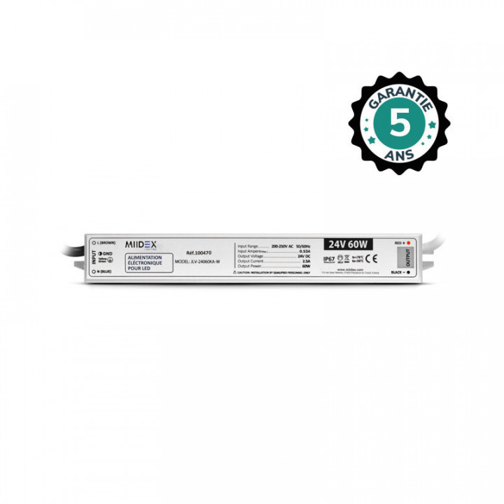 ALIM 24V DC LUMINEUX 60W IP67