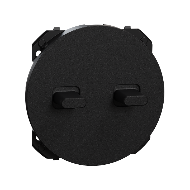 Odace enjo 2xVV ou pous à levier noir