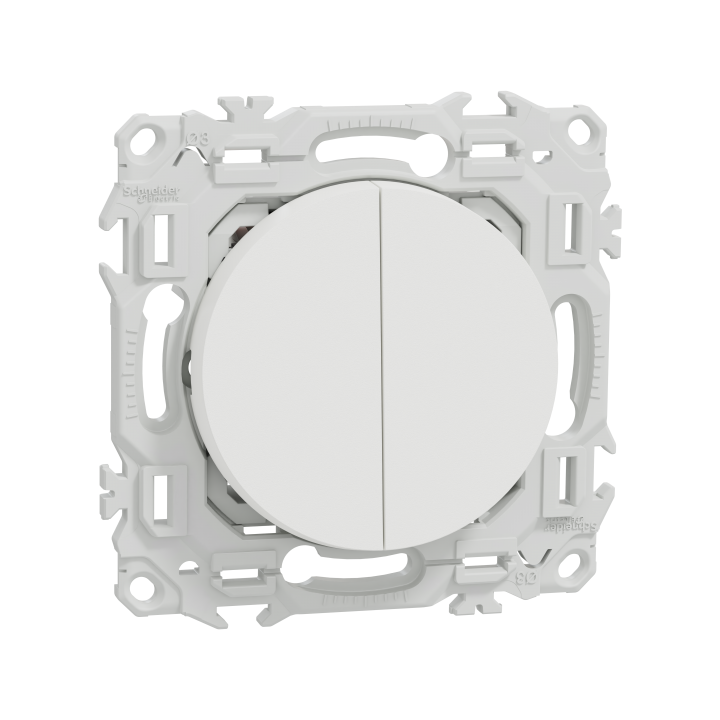 Odace double VV ou poussoir blanc