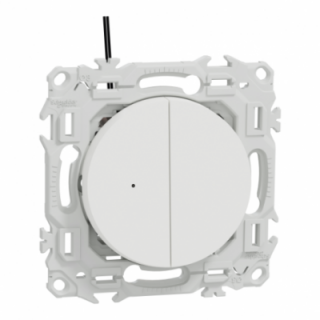 Odace double VV ou poussoir LED blanc