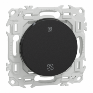 Odace interrupteur VMC ou poussoir noir