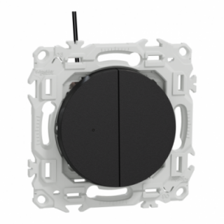 Odace double VV ou poussoir LED noir