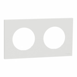 Odace plaque 2 postes blanc