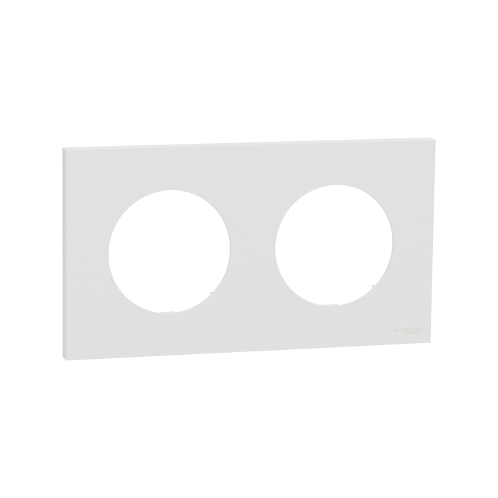 Odace plaque 2 postes blanc