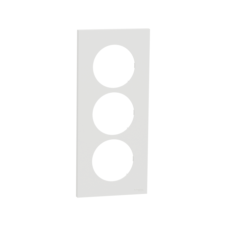 Odace plaque 3 postes 57mm blanc